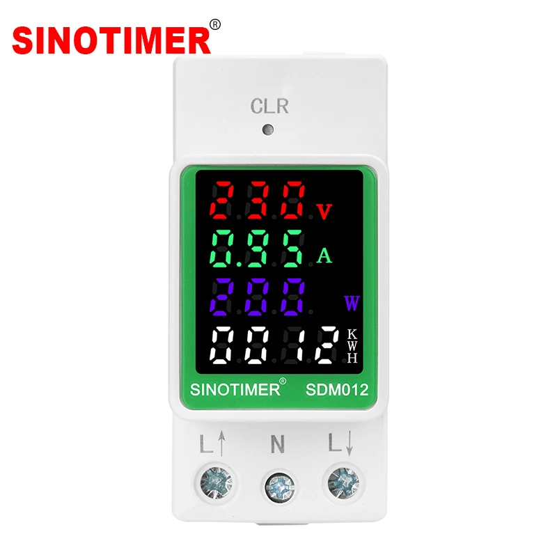 Din Rail Electricity Digital Power Energy Meter Watt Kwh Wattmeter VOLT AMP Frequency Ammeter Voltmeter AC 110V 220V 100A