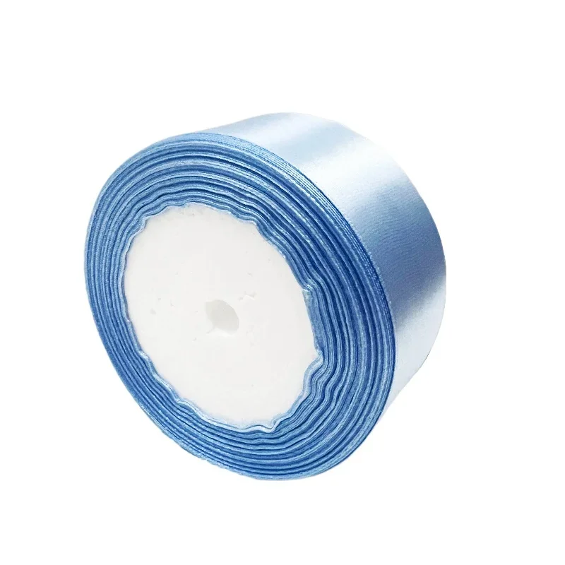 ブルーサテンリボン ギフトラップ クラフト材料 クリスマス ウェディング パーティー デコレーション DIY 40mm 22.8メートル