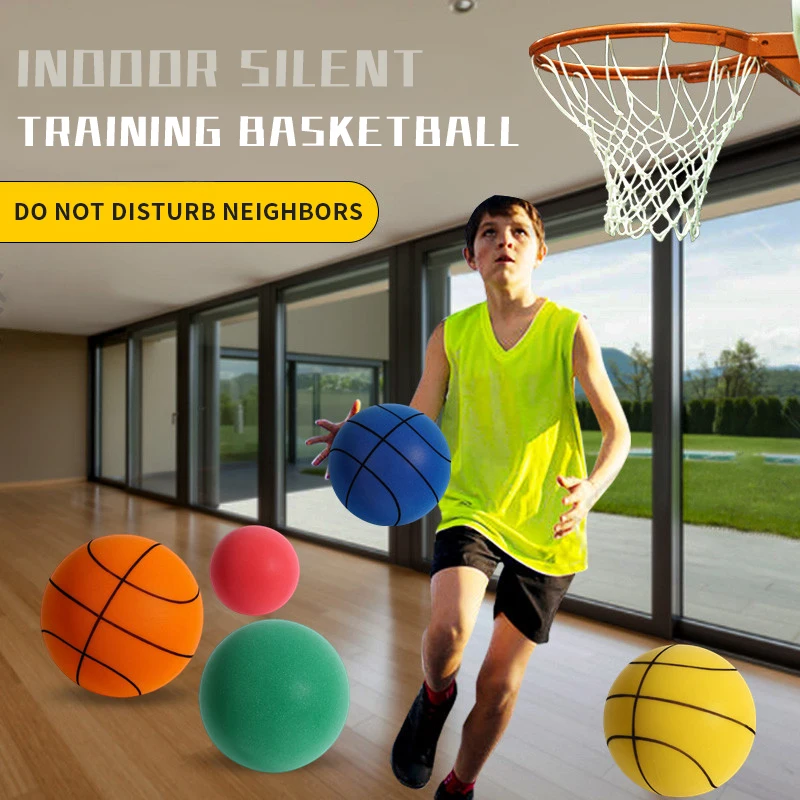 Bouncing Mute Ball Diameter 18/21/24cm High-Resilience Lightweight Silent Pu Foam Basketball Children Sports Bouncy Balls Toy