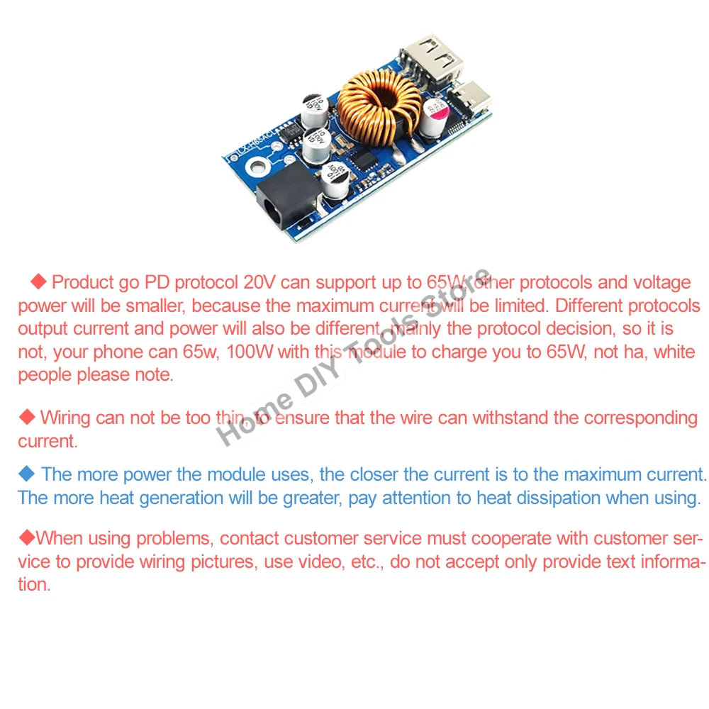 PD/qc2. 0 podwójne USB telefon komórkowy typu C Adapter szybkiego ładowania DC12-96V 65W 3.5A 65W moduł obniżający dla AppleHuawei SCP/FCP