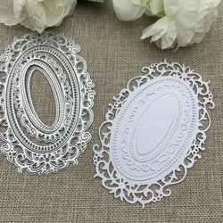 New 5Pcs Lace oval frame Metal Cutting Dies For DIY Scrapbooking Decorative Embossing Handcraft Die Cutting Template Mold