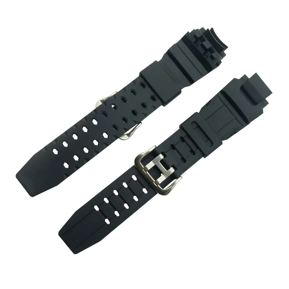 

Black Silicone Stainless Steel Buckle Watchband for G-SHOCK Men Rubber Watch Band Strap+Tool