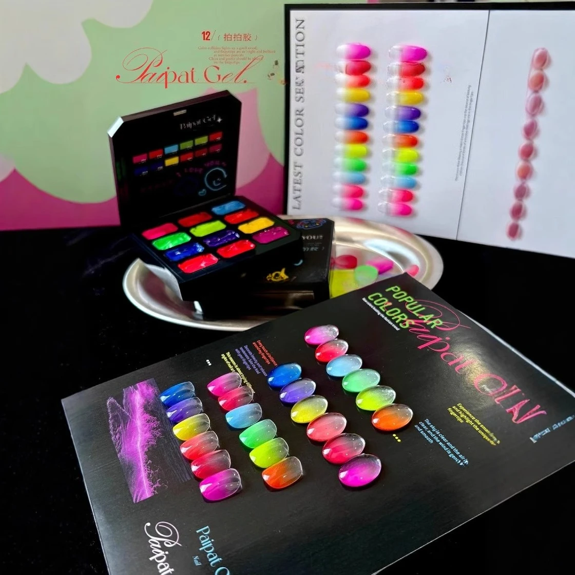 

12 цветов Dopamine Pat Painting Гель-лак для ногтей Градиентный полуперманентный замачиваемый УФ-светодиодный гель-лак для дизайна ногтей для маникюра