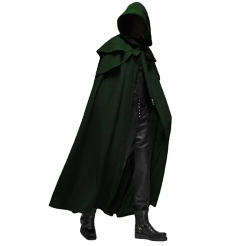 Cloak Coats Loose Windproof Winter Long Monk Outerwear Hot Sale Mens Robe Top Cosplay Male Hoodie Punk Capes Overcoat Robes