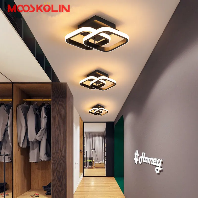 

Mooskolin Modern Led Ceiling Light For Entrance Corridor Hallway Bedroom Ceiling Lamp Black Aluminum Luminaire 110V 220V Plafond