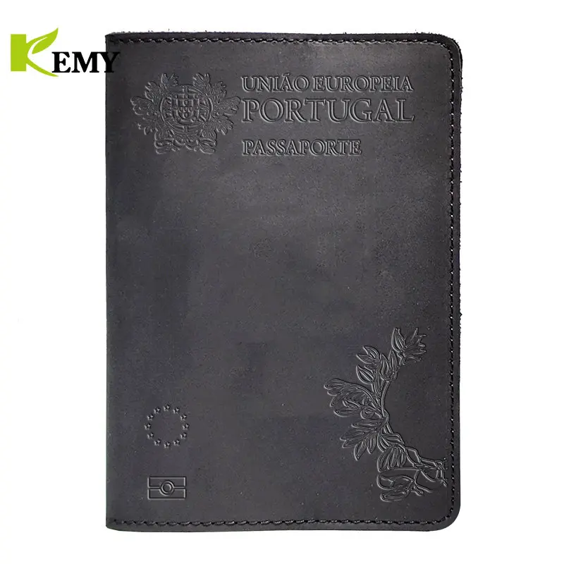 High Quality Genuine Leather Portuguese Passport Cover Portugal Retro Passport Holder Protector Case Unisex Travel Wallet