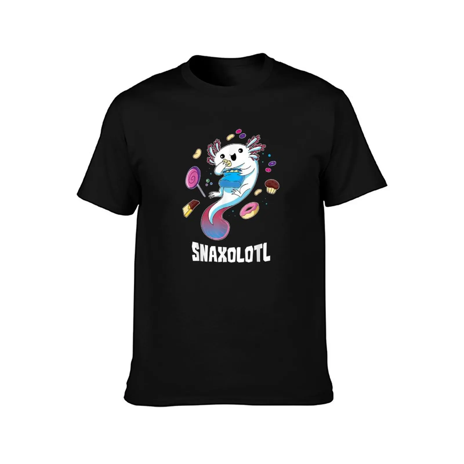 Snaxolotl Funny Kawaii Axolotl Food Lover Gift T-Shirt Trendy Pattern for Men T-Shirt
