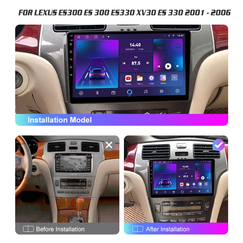 Car Radio Multimedia For Lexus ES300 ES330 XV30 01-06 2 din Android 13.0 Video Player GPS Navigation 4G Carplay Head unit