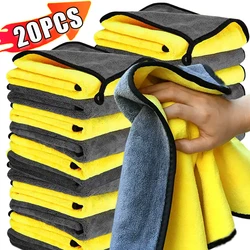 20-1PCS Double Sides Car Microfiber Cloths Soft Absorbent Washing Drying Cleaning Towels Auto Detailing Towel Rags Clean Tools