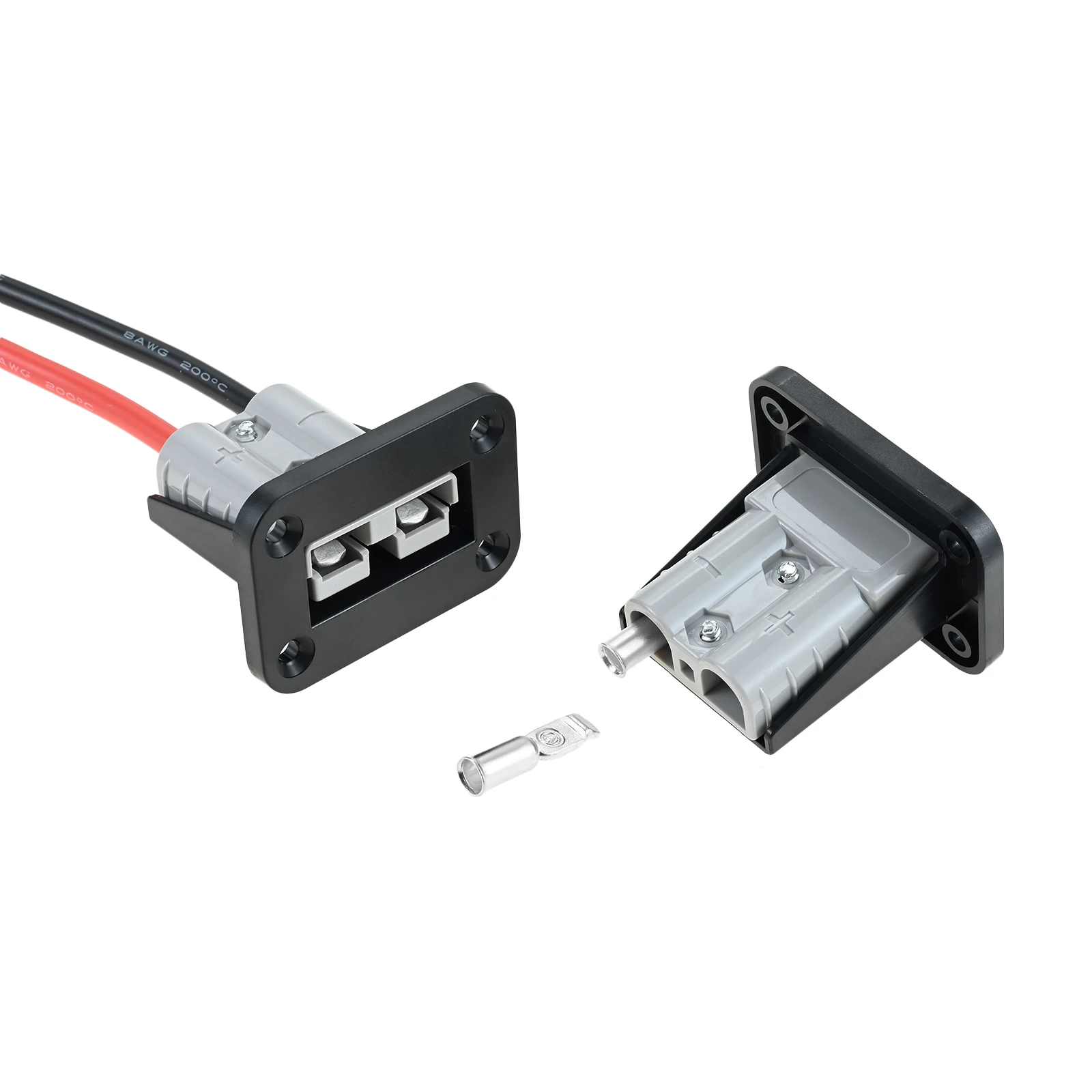 

50Amp Plug with 8 Gauge Wire Harness Plug Connector Kit for Car Winch Trailer Quick Disconnect Battery Terminal