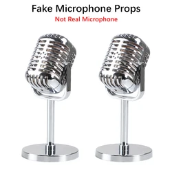 1x 2x Plastic Simulation Microphone Props Mic Stage Performance Photography Prop Home Party Decoration Ornament