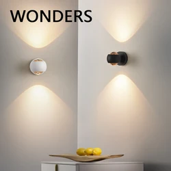 Indoor Home Decoration Sconce Light Metal Body Acrylic Lampshade Up Down Wall Lamp Modern Bedroom Reading Rotatable Spot Lustres
