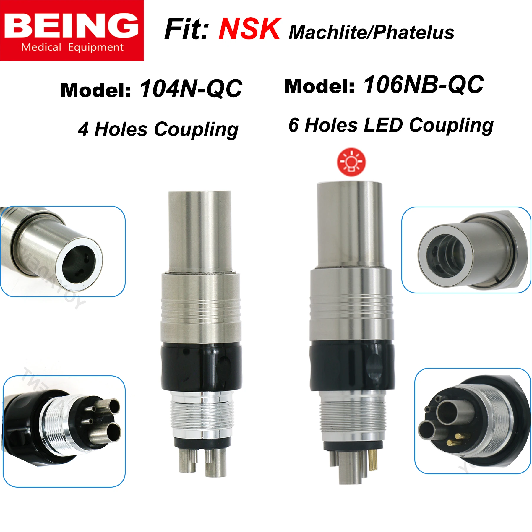 

Зубная муфта BEING с 4/6 отверстиями для высокоскоростного наконечника NSK Machlite/Phatelus