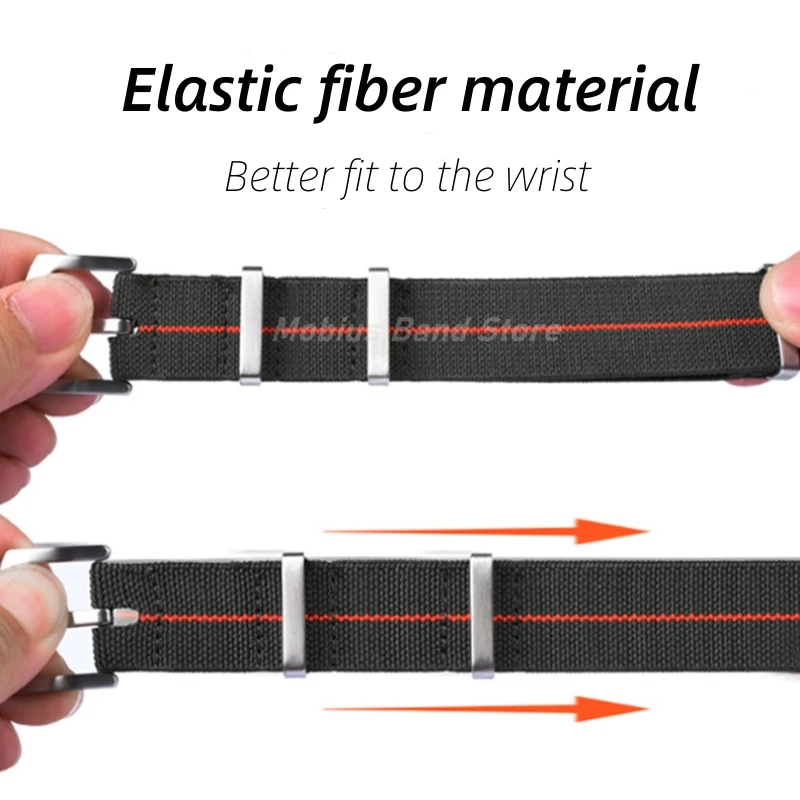 Elastic Nylon Watchband 60s French Troops Parachute Bag Nato Strap 18mm 20mm 22mm Smartwatch Outdoor Sport waterproof bracelet