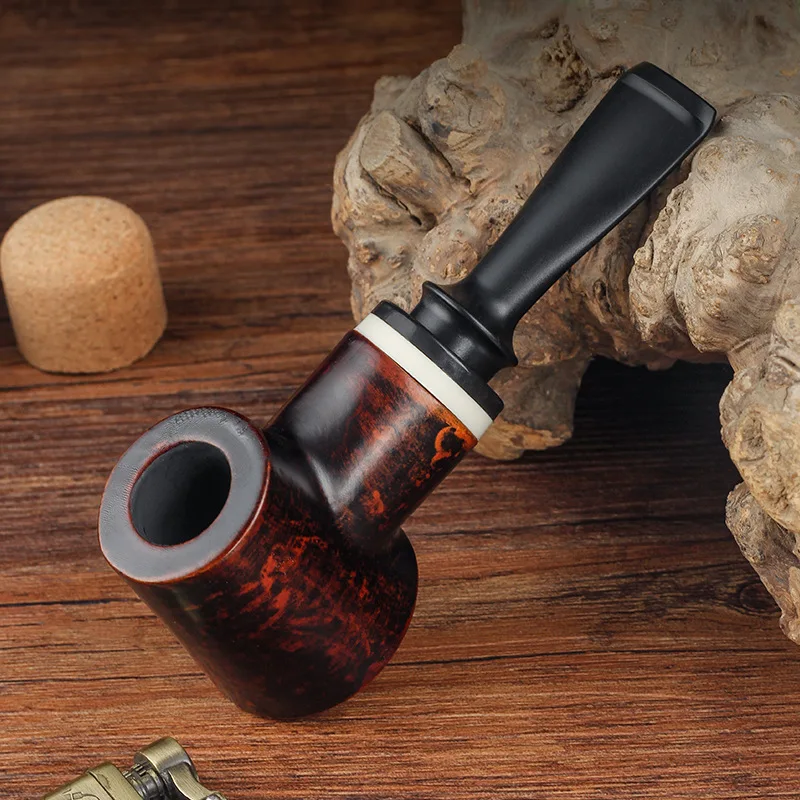Traditional Old-fashioned Rosewood Hollow Large Chamber Pipe Without Filtering Portable Handmade Solid Wood Tobacco Pipe