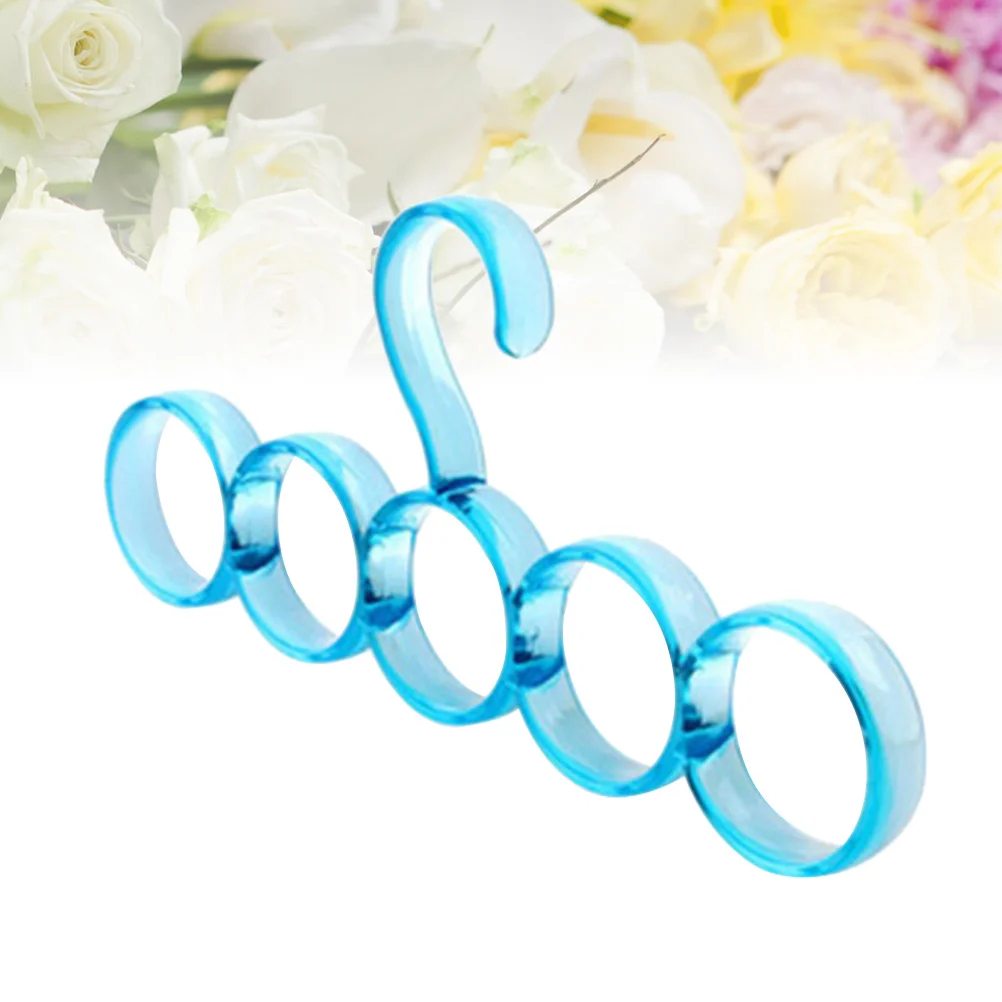 

5 Rings Circle Shape Scarf Hanger Plastic Coat Hanger Non-Slip Tie Belt Display Holder Bathrobe Organizer Space Saving