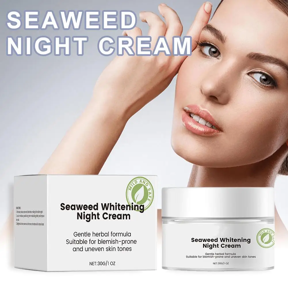 30G Night Revitalizing Cream Seaweed Whitening Brightening Whitening Thin Line Mask Care Moisturizing Firming Skin Anti-dry F7B4