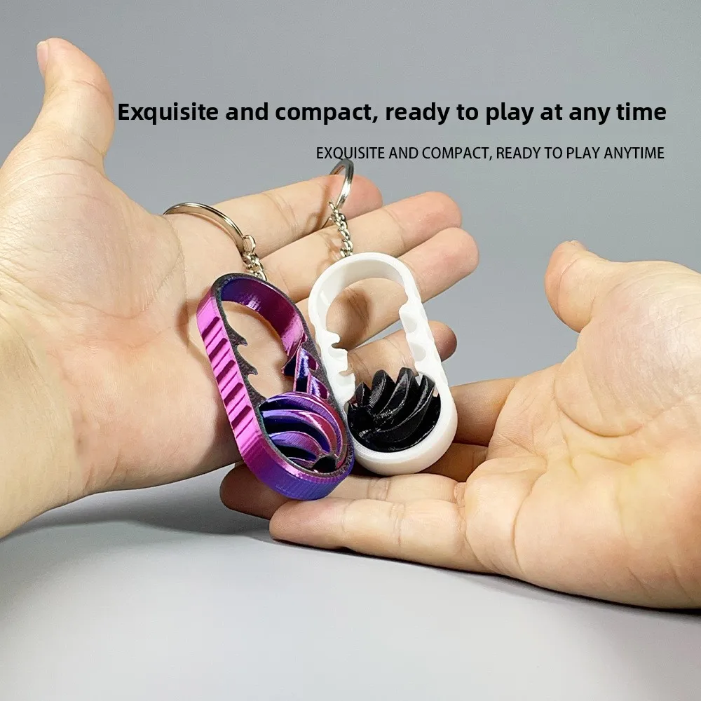 3d impresso tempo viajando bola descompressão ponta do dedo girando música estrutura tridimensional chaveiro dupla cor vórtice brinquedo