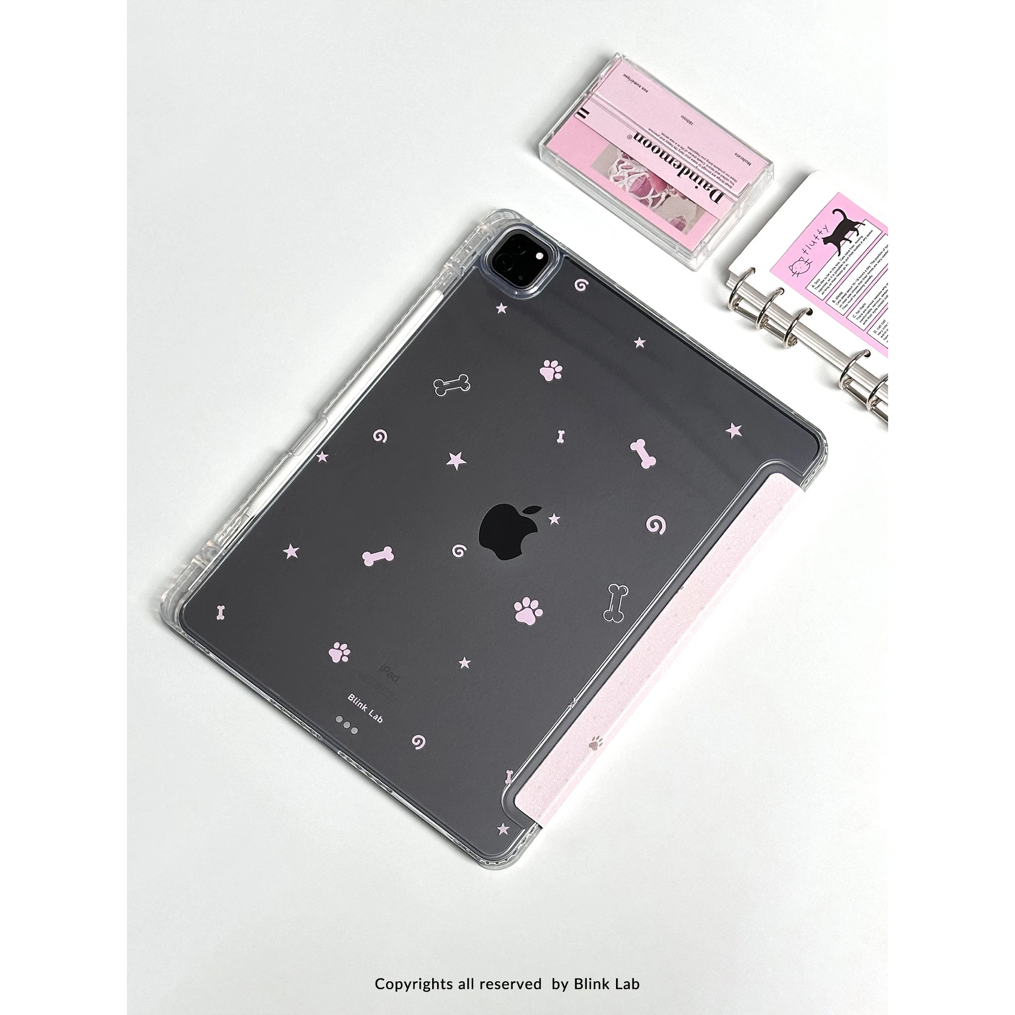 Ins Cute Brown Dog Paw Pink Tablet Case For iPad Pro 11 12.9 13 A16 M2 M4 M3 M5 Shell 5/6/7/8/9/10/11th Mini Air 3 4 5 6 7 Cover