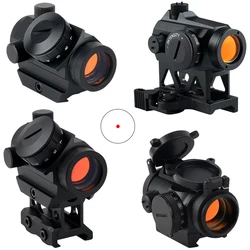 Mira telescópica táctica de punto rojo, mira réflex óptica, pistola a prueba de golpes, colimador de punto rojo compacto, compatible con tiro de caza, 2Moa, 1x25