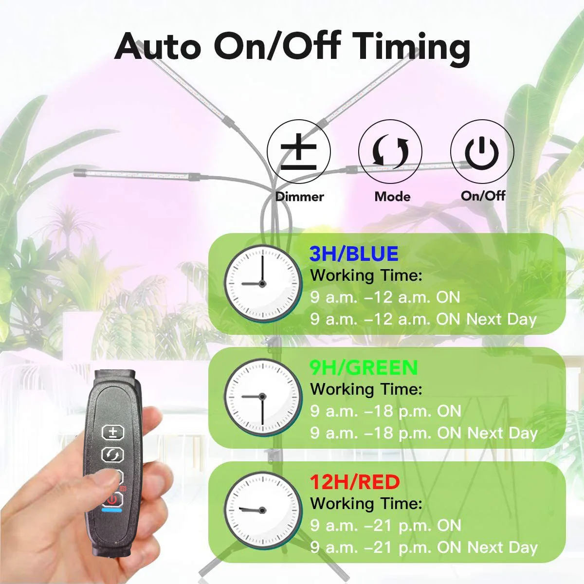 مصباح نمو LED مع حامل أرضي ، مصباح مائي كامل الطيف ، مصباح نبات زهور داخلي ، تعتيم ، gr