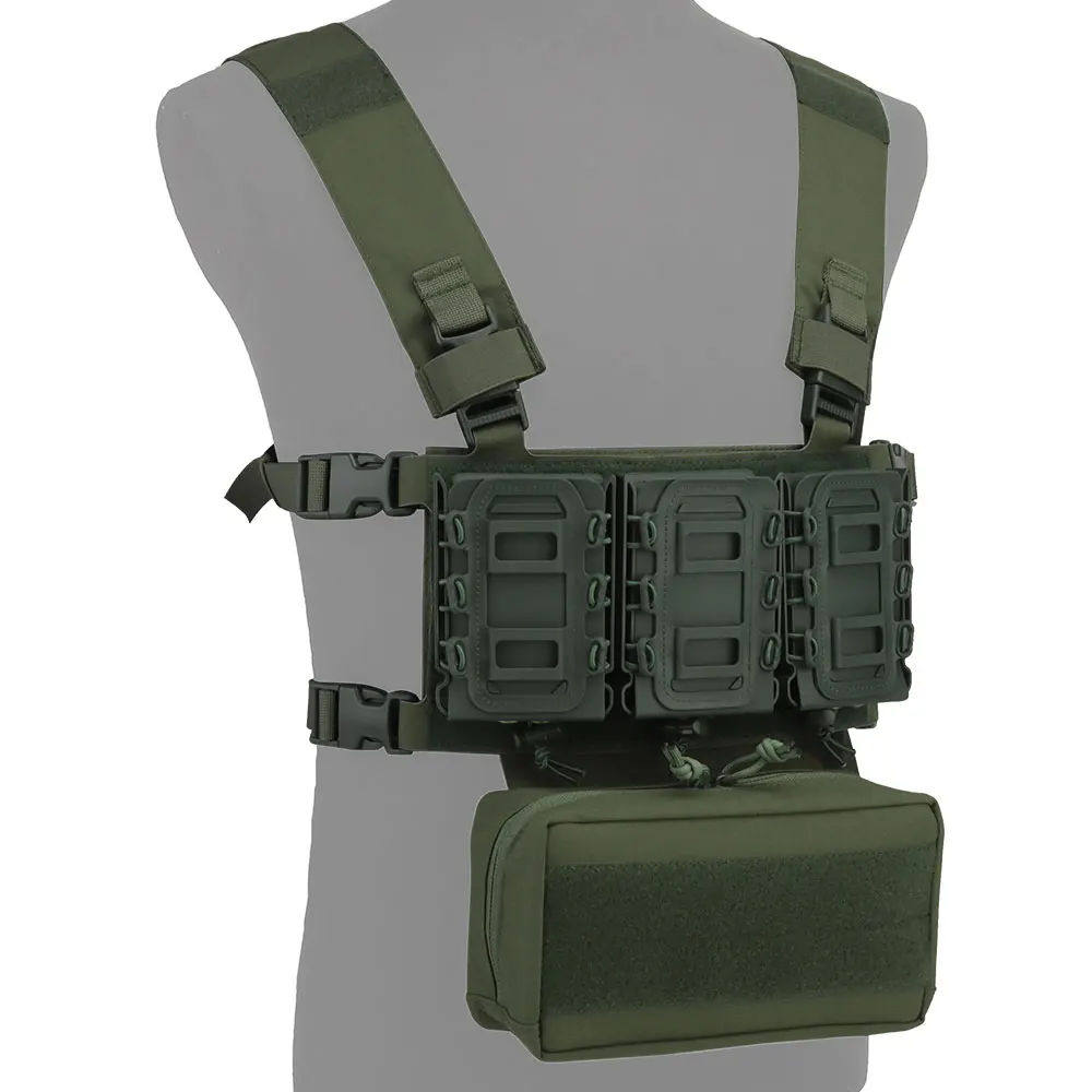 OPHIDIANTAC  Laser Cut Chest Rig With Triple Mag Pouch Lightweight MOLLE Chest Hanging Vest Hunting Accessories