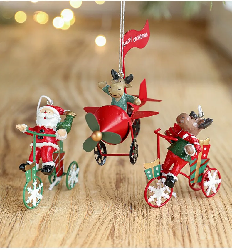 Interesting creative Christmas desktop ornaments Santa Claus elk resin iron small ornaments Xmas home holiday decoration