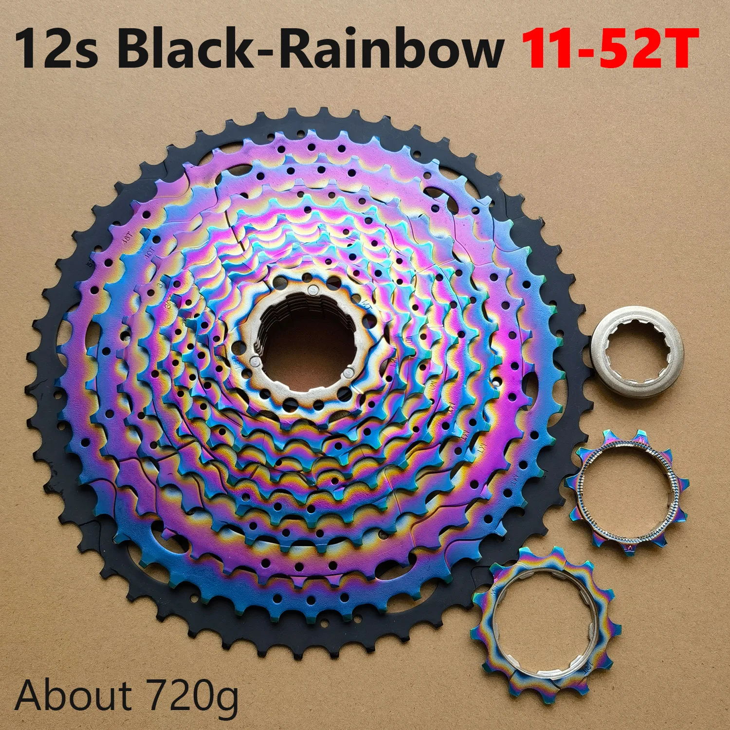 SUNSHINE Colorful MTB Cassette 11/12 Speed 11-50T Bike Freewheel Rainbow Bicycle Sprocket for SHIMANO/XD 12 Speed