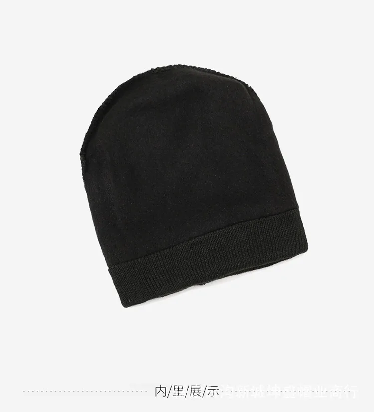 Czapki dziergane dla mężczyzn i kobiet, ocieplane aksamitem, ciepłe na jesień i zimę, czapki wełniane z wywinięciem, czapki bawełniane do pracy, transgraniczne.