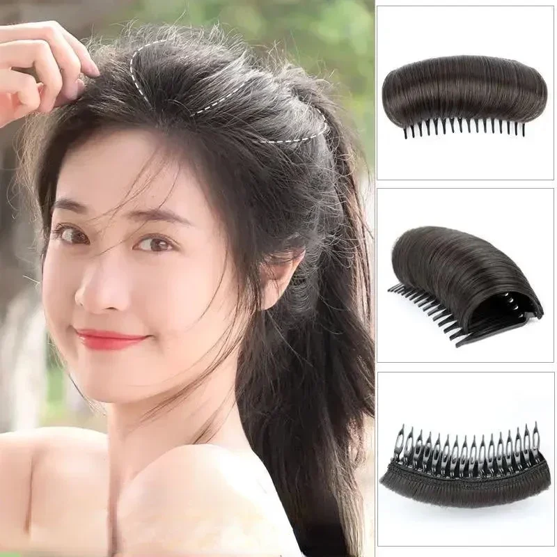 

Puff Hair Head Cushion Synthetic Hair Pad Invisible Fluffy Pad Clip Bun Bump It Up Volume Hair Base Women Styling Accessories