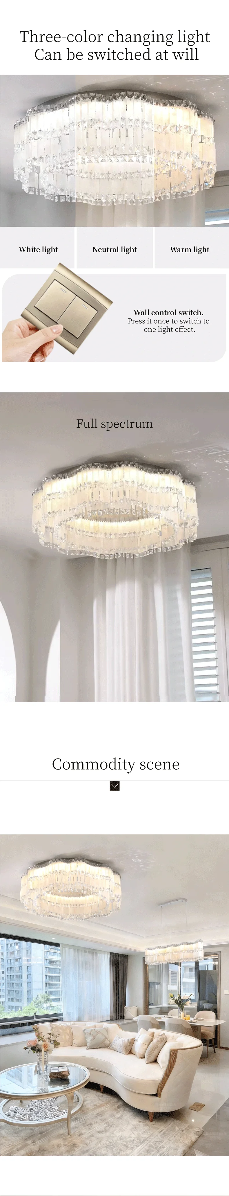 Shell LED E14 Ceiling Lights Crystal Luminaires