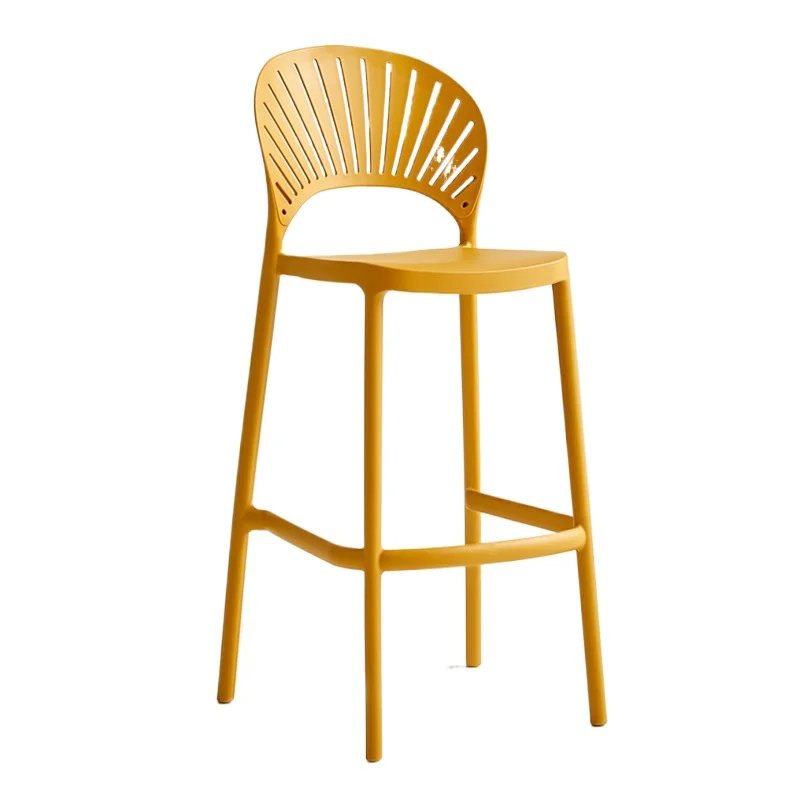 

Nordic home stacked backrest plastic bar chair, shell bar chair, simple dining chair front desk 6070 high stool