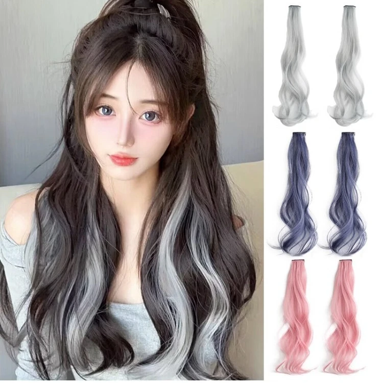 

Clip in Hair Extensions for Kids Colorful Side Piece Girls Sweet Punk Style Ponytail Hairpieces Princess Daily Hair Accessory