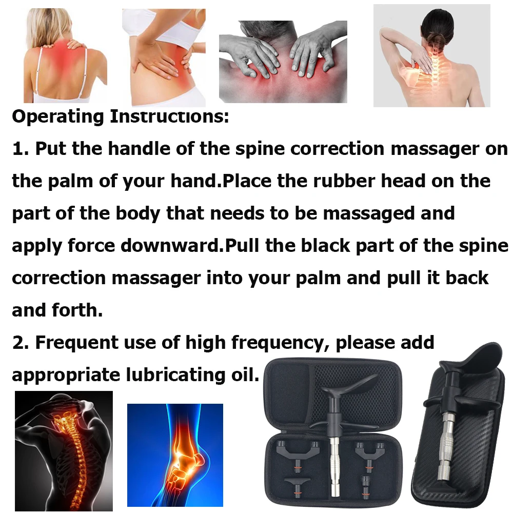 Pistolet de Massage manuel, outils de réglage chiropratique 300N, Instrument de Correction de la colonne vertébrale pour améliorer les douleurs articulaires, masseur de dos Portable