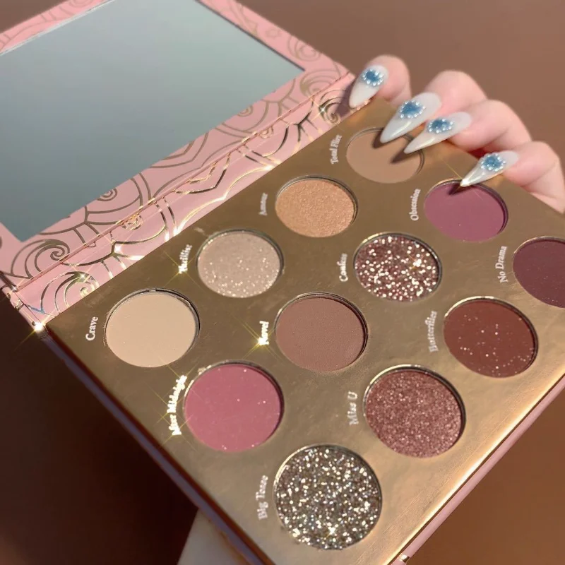 →이Paleta de sombras de ojos de 12 colores Paletas de sombras de ojos Ilumina los ojos Cosméticos Mujeres Belleza Sombra de ojos Maquillaje de ojos Тени 