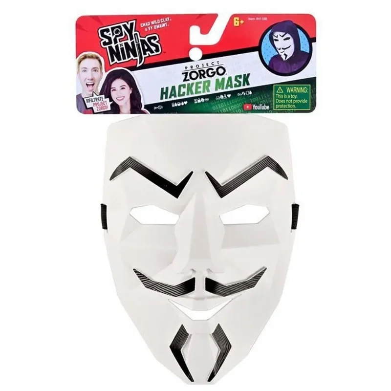 Spy Ninjas Project Zorgo Hacker Mask Black White V For Vendetta Hackers Cos Mask Halloween Cosplay Party Diy Masks Children Toys