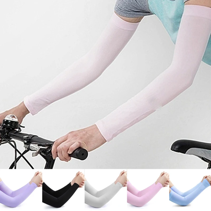 Ice Silk Sleeve Sunscreen Cuff Arm Sleeves Sun Protect Anti-Slip Summer Men Women Gloves Outdoor Riding New Simple All-Match