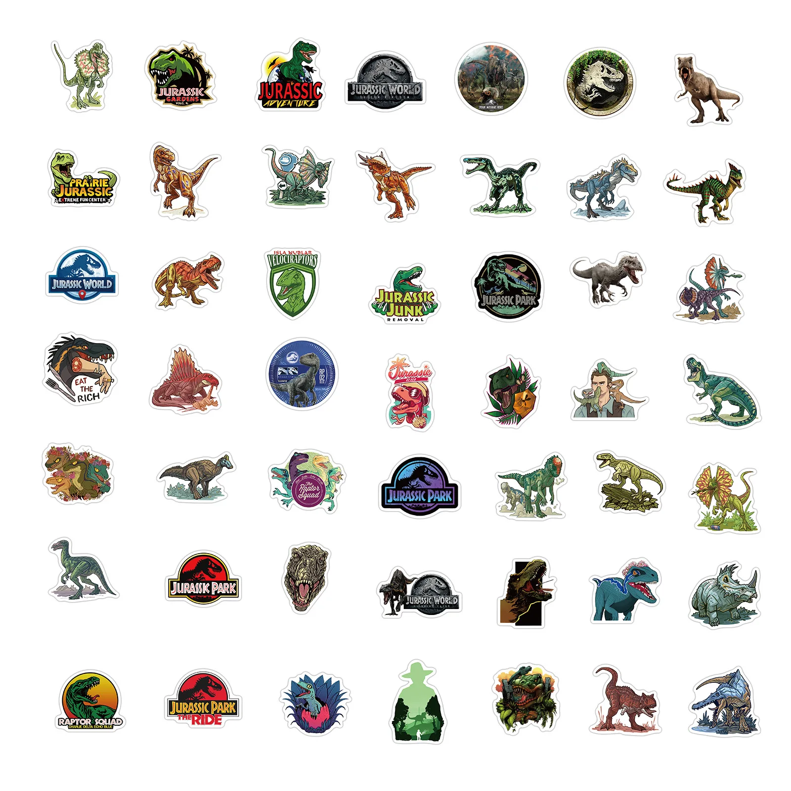 10/30/50PCS Classic Dinosaur Park Stickers PVC Decals DIY Luggage Skateboard Trunk Laptop Cool Animal Sticker for Kid Toy Gift