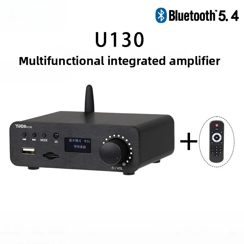 U130 audiophile hi-fi digital amplifier with es9023 dac, usb/tf card lossless music playback, app control, and bluetooth 5.4