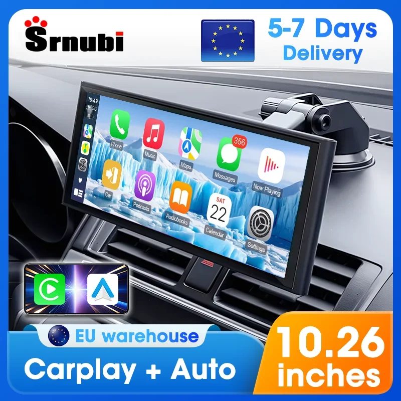 10,26 Zoll Wireless Carplay Bildschirm Android Auto Auto Radio Multimedia Video Player Mit BT FM Stereo USB Typ-C Stecker Autoradio