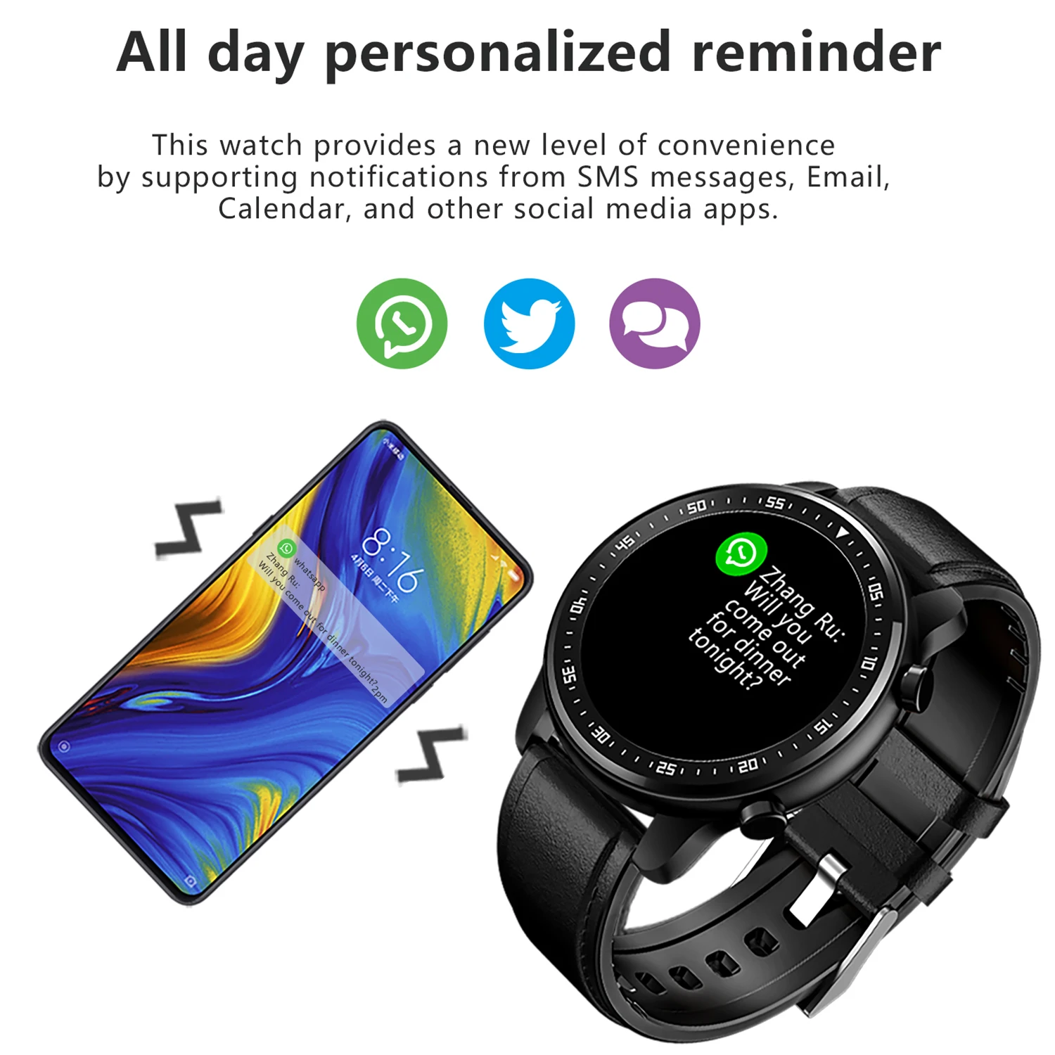 XUESEVEN MT1 Smart Watch Recorder 1GB of Local Music Storage Bluetooth Call Waterproof Men Sports Smartwatch For Android Xiaomi