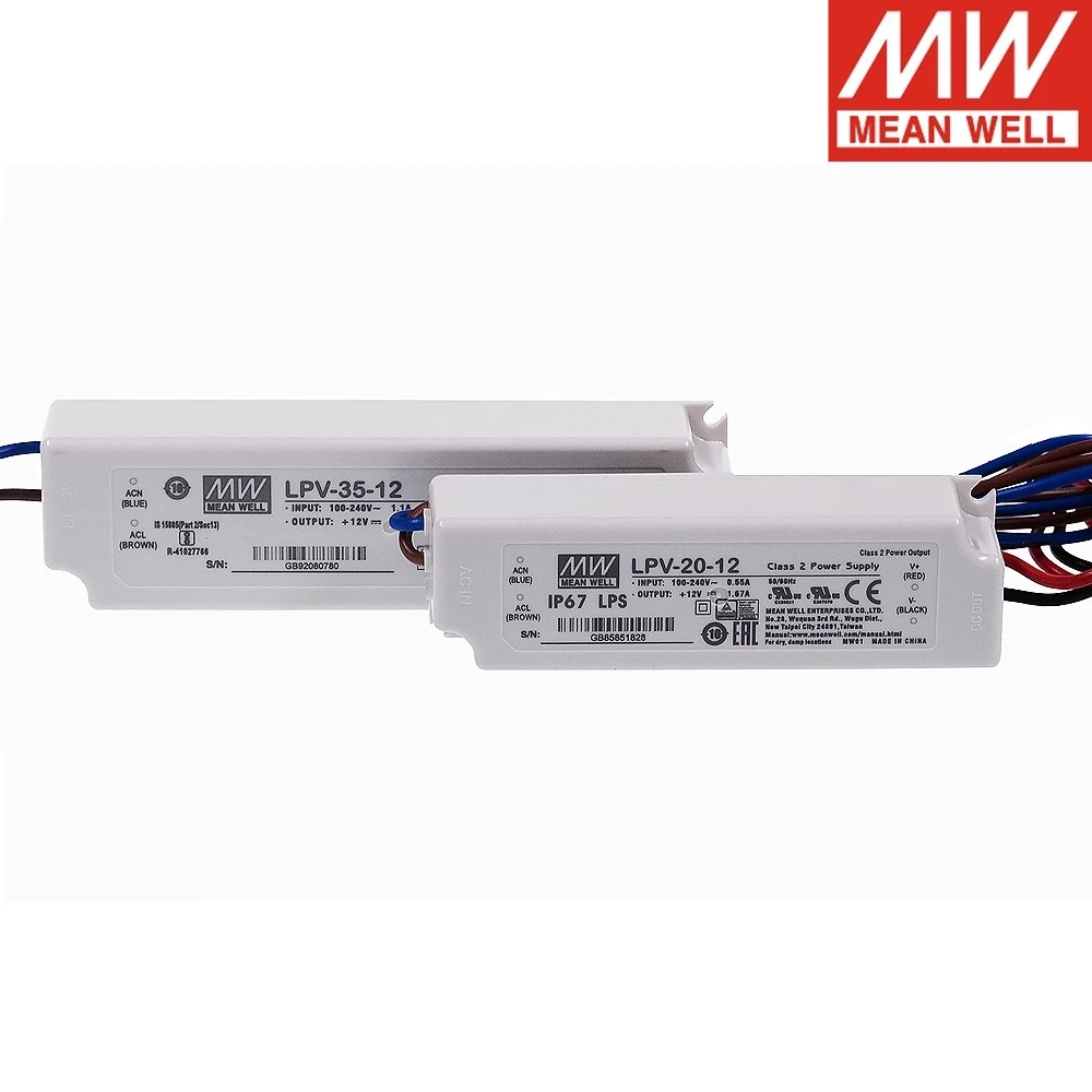 LPV-20/35/60/100/150W Taiwan MEAN WELL 12V Waterproof 24V Switching Power Supply LPH-18 Constant pressure LED Drive 15V 36V 5V