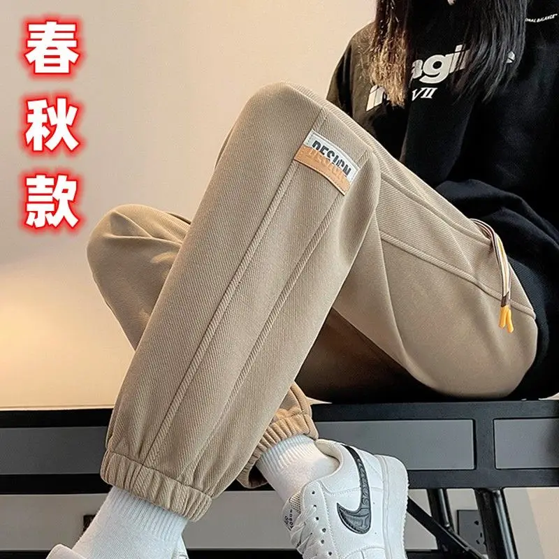 

Simplicity High Waist Ladies Sweatpants Casual Autumn Winter Tthick Solid Color Straight 2024 New Office Lady Women's Clothing