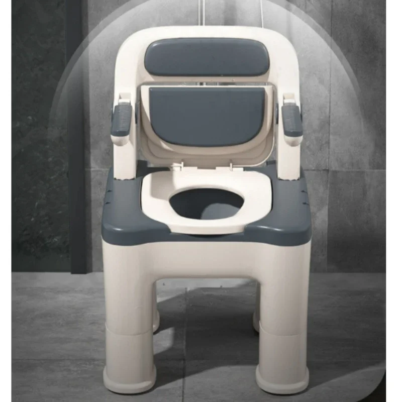 

Constant Temperature Heating Elderly Movable Toilet Seat With Rotatable Armrest Disability Reinforced Commode Chair