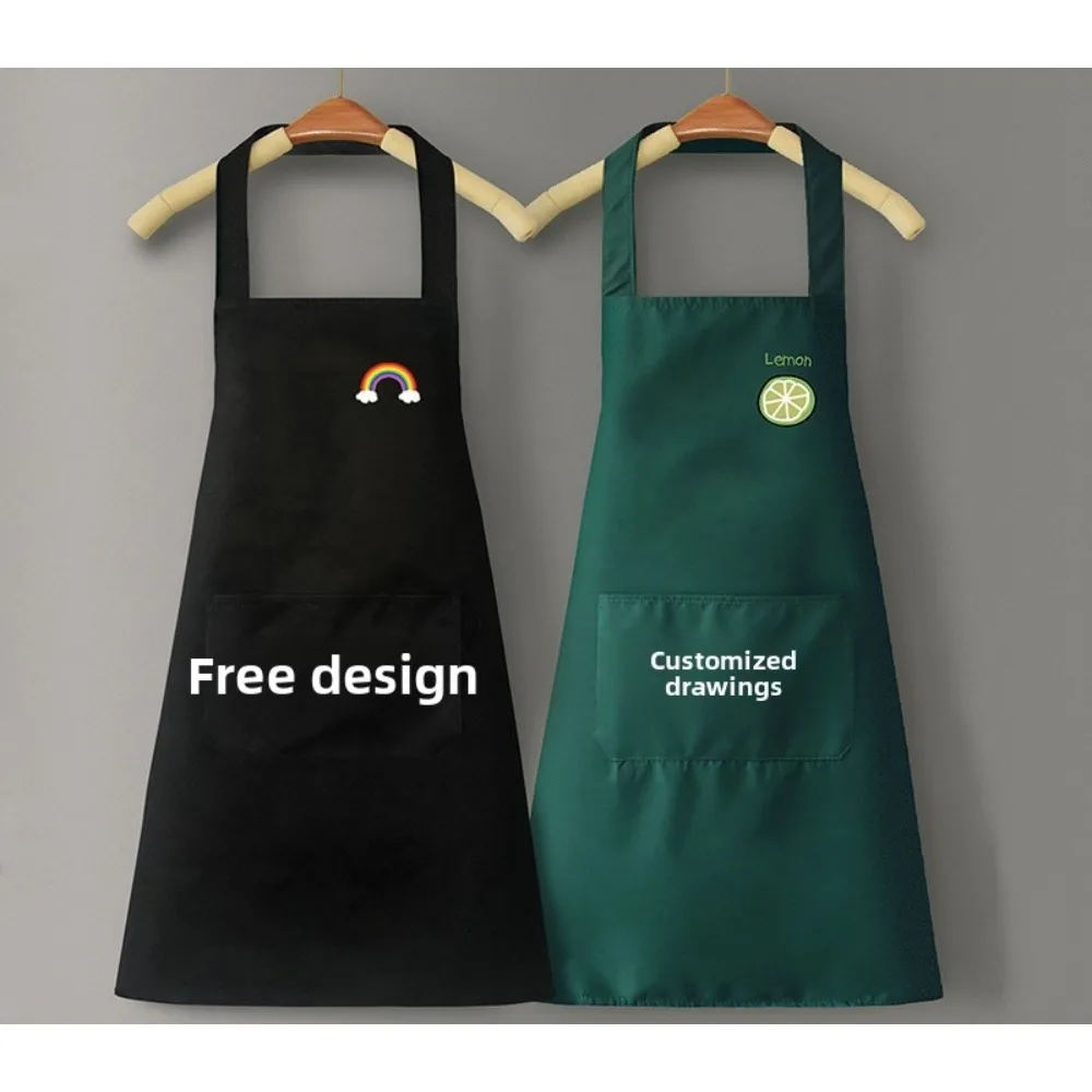 

Custom Logo Apron - Waterproof Oil-Proof PVC Kitchen Apron with Wipeable Hand Towel for Home & Catering, MOQ 1 Piece