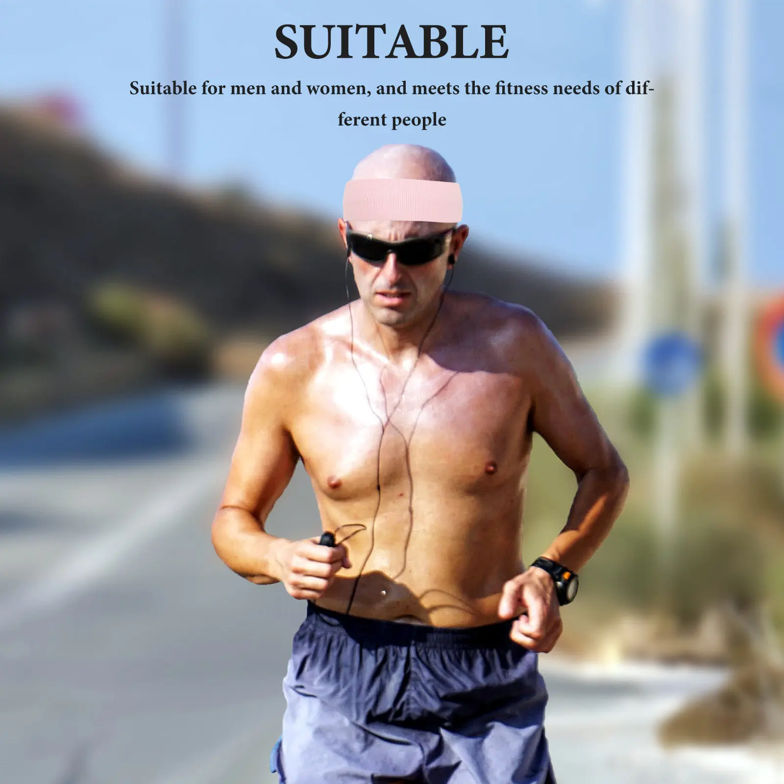 3Pcs Sports Absorbent Headbands Unisex Lightweight Elastic Nonslip Sweatproof for Running Yoga Gym Workout Sports Headbands