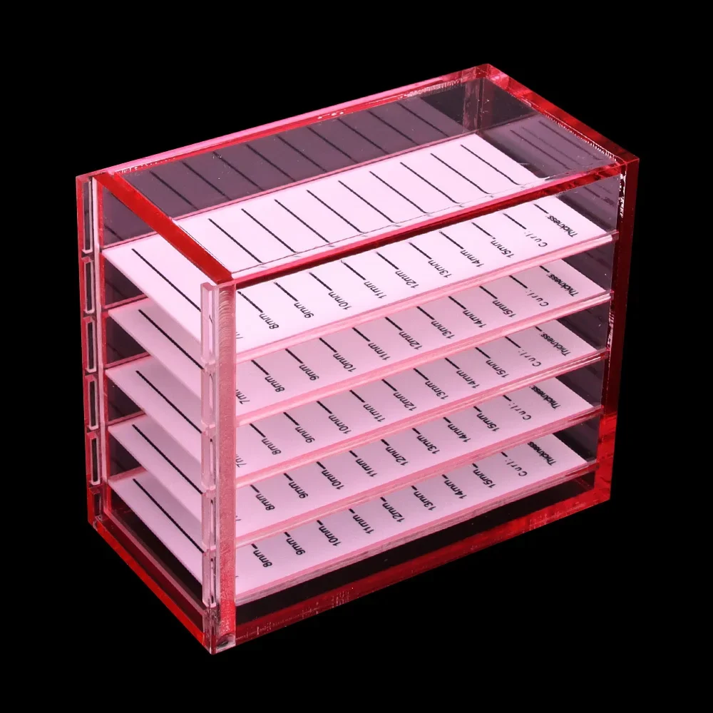 Multifunctional False Eyelashes Storage Box Organizer with 5 Layers Acrylic Pallet Lash Holder