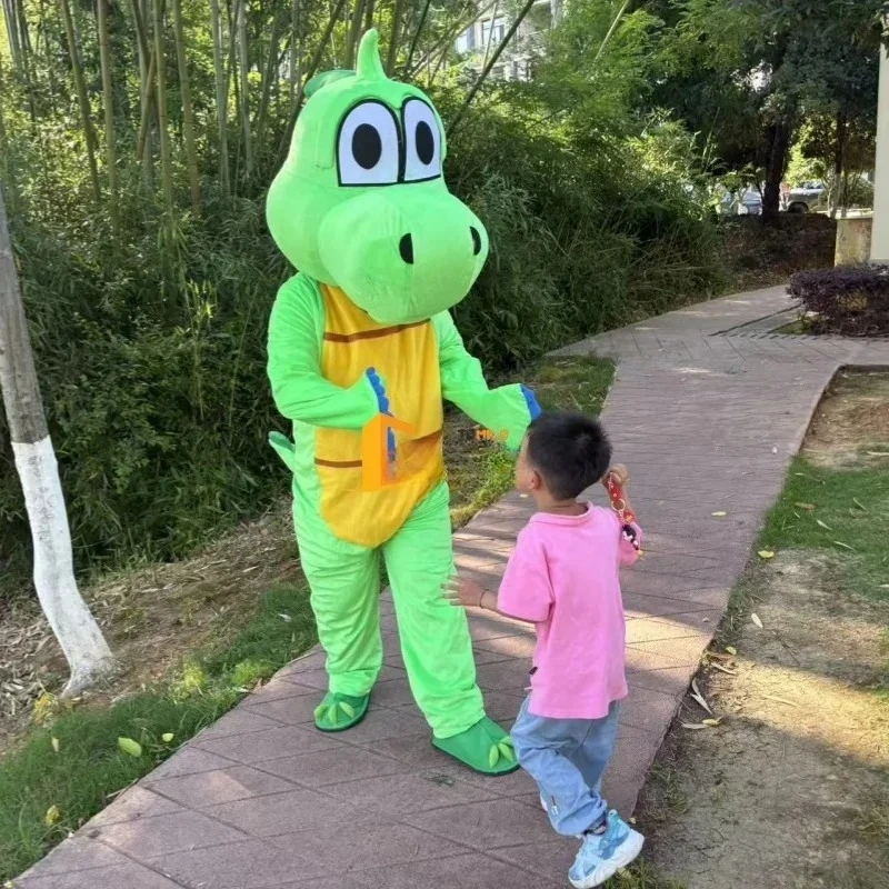 الأخضر ديناصور التنين فستان زي التميمة حفلة مفاجأة الملابس البدلة الإعلان باسكر أداء الشارع الدعائم #1