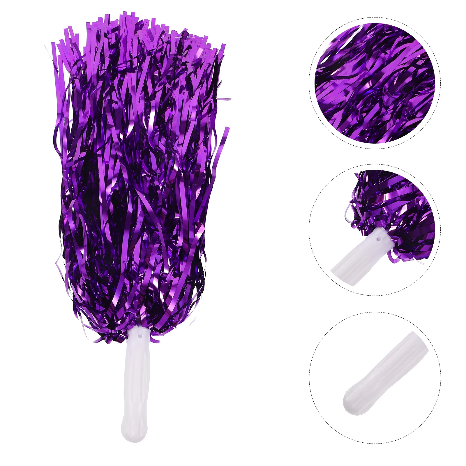 

10 pcs Plastic Cheerleading Pom Poms Lightweight Glossy Cheer Poms Handle Sports Events Football Basketball
