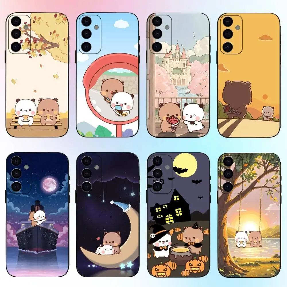 حافظة هاتف لطيفة B-BuBu D-DuDu لهاتف سامسونج جالاكسي A73، A72، A71، A70، A53، A52، A51، غطاء أسود ناعم آخر #1